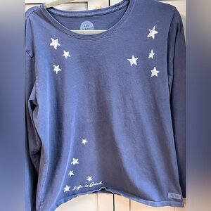 Life is Good Womens Blue Star Shirt XL